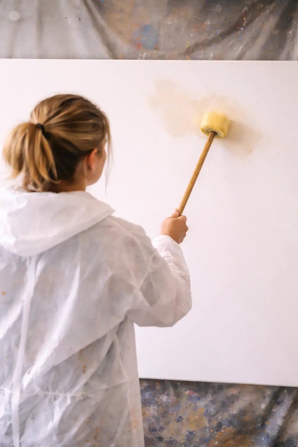Kreatives Action Painting Teamevent in München mit Farben, Bewegung und Teamarbeit